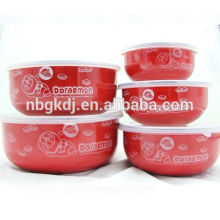 5 шт набор с круглым дном красная эмалированную посуду из Китая